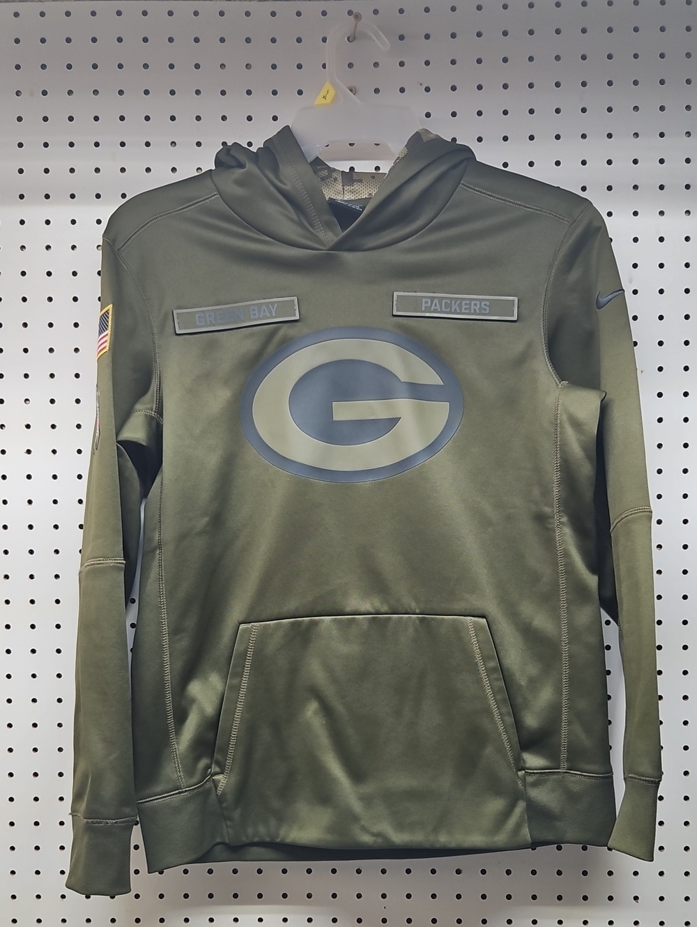 NFL NIKE 2018 Green Green Bay Packers Pullover Hoodie Childrens XL